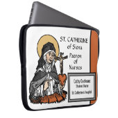 Housse Pour Ordinateur Portable Sainte Catherine de Sienne avec Coeur Crucifix (Devant droit)
