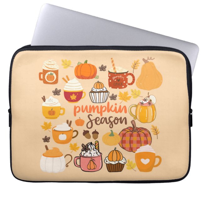 Housse Pour Ordinateur Portable Saison Citrouille épicée (Devant)
