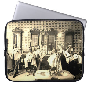 Housse Pour Ordinateur Portable Salon de coiffure des hommes des années 1890