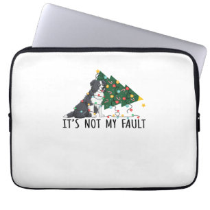 Housse Pour Ordinateur Portable Sapin de Noël Ce n'est pas ma faute Border Collie