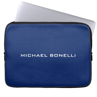 Housse Pour Ordinateur Portable Sapphire Bleu Minimaliste Plaque Lisible Moderne