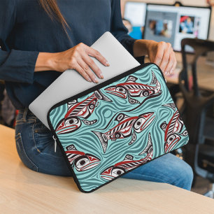 Housse Pour Ordinateur Portable Saumon Haida Art Spirit Pacific Northwest Native
