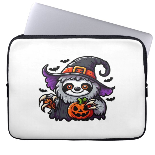 Housse Pour Ordinateur Portable Scary Halloween Sloth Witch Costume Casquette Mer  (Devant)