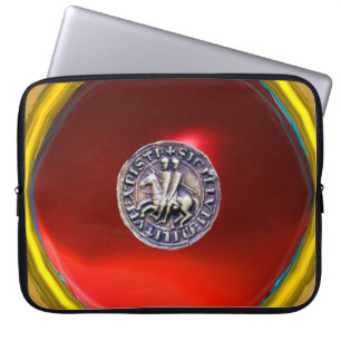 Housse Pour Ordinateur Portable SCEAU DES CHEVALIERS MODÈLE Gemme gris rouge