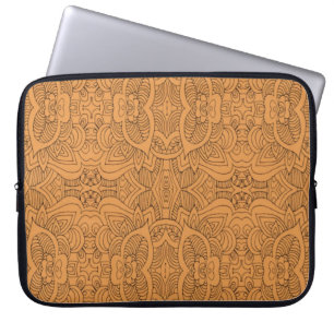 Housse Pour Ordinateur Portable Schéma abstrait orange
