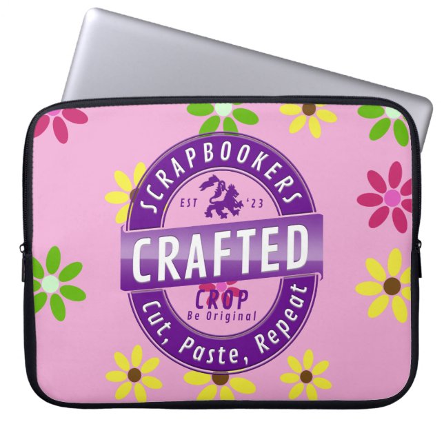 Housse Pour Ordinateur Portable Scrapbookers - Couper, coller et répéter (Devant)