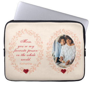 Housse Pour Ordinateur Portable Script moderne élégant Rouge Coeur Photo Fête des