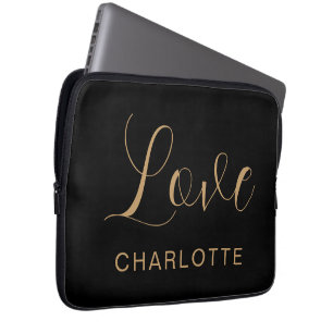 Housse Pour Ordinateur Portable Script personnalisé romantique Symbole d'amour Mod