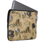 Housse Pour Ordinateur Portable Sculptures de Steampunk sur Tan Leather Texture (Devant droit)