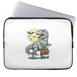 Housse Pour Ordinateur Portable Seau à bonbons de T-Rex momie Halloween Vecteur vi