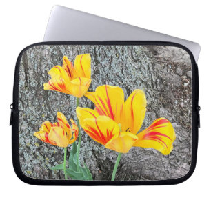 Housse Pour Ordinateur Portable Séquence de trois tulipes jaunes /