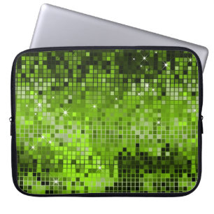 Housse Pour Ordinateur Portable Séquins Vert Métallurgique Regardez Les Miroirs Di