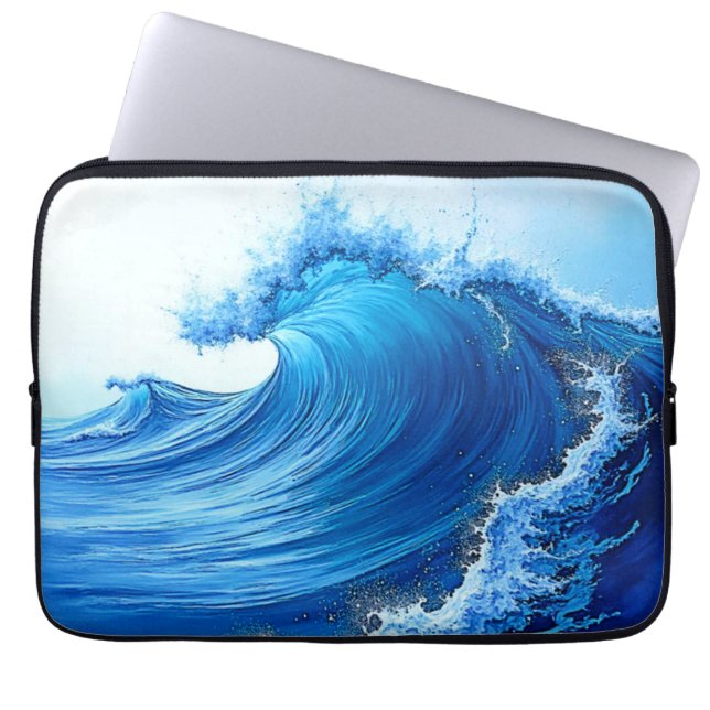Housse Pour Ordinateur Portable Serene Blue Wave Splashes (Devant)