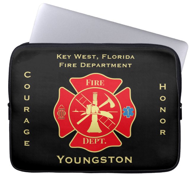 Housse Pour Ordinateur Portable Service des incendies Emblem Courage Design d'honn (Devant)