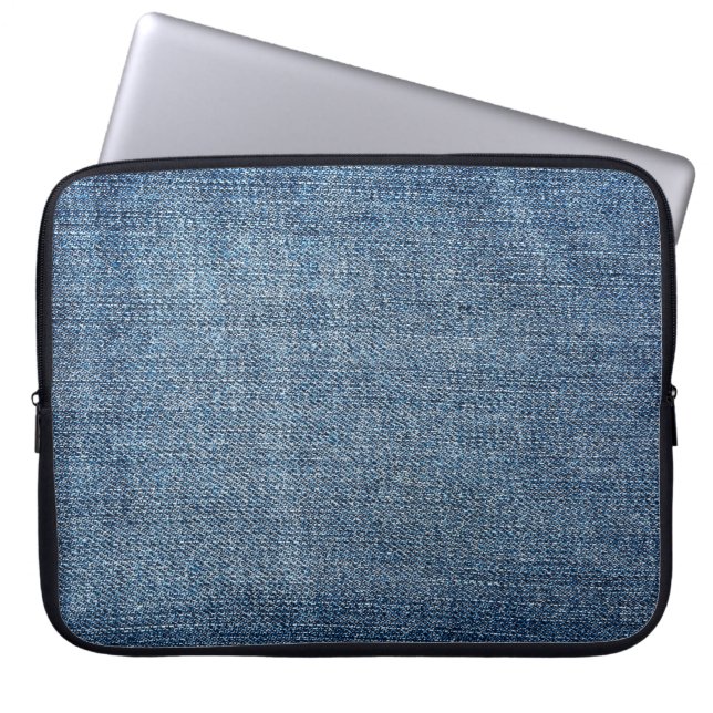 Housse Pour Ordinateur Portable Shabby texture denim pour arrière - plan. Jeans bl (Devant)