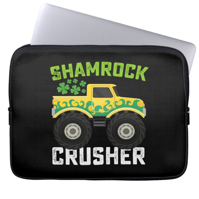 Housse Pour Ordinateur Portable Shamrock Croiseur Monster Camion St Patrick's Day (Devant)