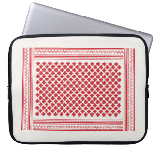 Housse Pour Ordinateur Portable Shemagh Keffiyeh motif rouge et blanc