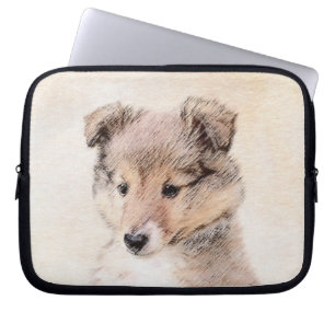 Housse Pour Ordinateur Portable Shetland Sheepdog Puppy Peinture Chien original ar
