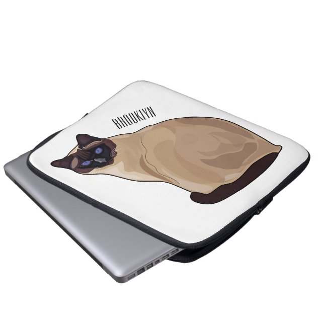 Housse Pour Ordinateur Portable Siamese cat cartoon (Devant bas)