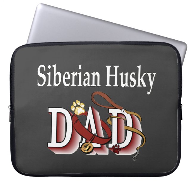 Housse Pour Ordinateur Portable Siberian Husky Papa (Devant)