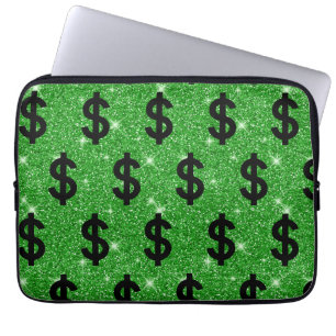Housse Pour Ordinateur Portable Signe Dollar Noir Argent Entrepreneur Wall Street