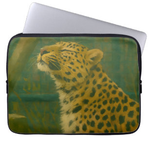 Housse Pour Ordinateur Portable Silence éclairé - Leopard au repos dans la lumière