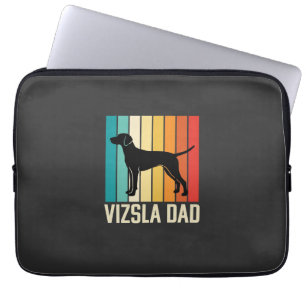Housse Pour Ordinateur Portable Silhouette de chien papa Vizsla rétro