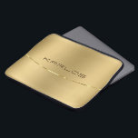 Housse Pour Ordinateur Portable Simple brillant faux or design<br><div class="desc">Elégant faux arrière - plan or accentué avec rayure dorée brillante. monogramme facultatif.</div>