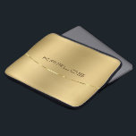 Housse Pour Ordinateur Portable Simple brillant faux or design<br><div class="desc">Elégant faux arrière - plan or accentué avec rayure dorée brillante. monogramme facultatif.</div>