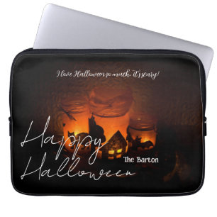 Housse Pour Ordinateur Portable Simple Éffrayant foncé Famille heureux Halloween