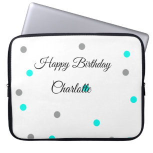 Housse Pour Ordinateur Portable SIMPLE MINIMAL.MIGNON AJOUTER NOM BÉBÉ joyeux anni