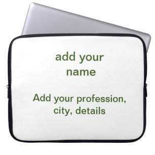 Housse Pour Ordinateur Portable Simple minimal vert ajoutez votre texte nom photo