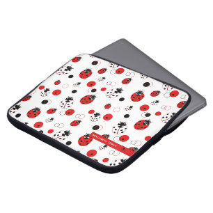 Housse Pour Ordinateur Portable Simple Motif Ladybug rouge, noir et blanc