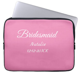 Housse Pour Ordinateur Portable Simple texte minimal rose demoiselle d'honneur ajo