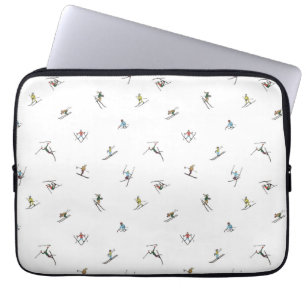 Housse Pour Ordinateur Portable Skieurs d'hiver en action Motif