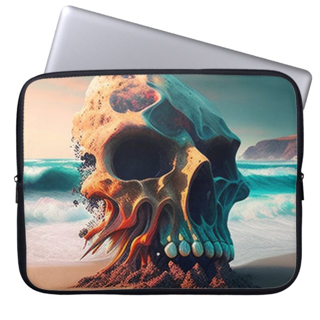 Housse Pour Ordinateur Portable Skull on the beach (Devant)