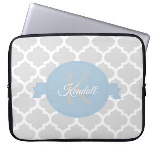 Housse Pour Ordinateur Portable Sky Blue Quatrefoil Personnalisé