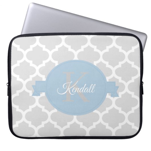 Housse Pour Ordinateur Portable Sky Blue Quatrefoil Personnalisé (Devant)