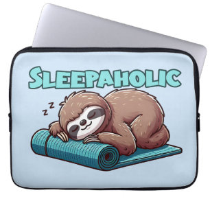 Housse Pour Ordinateur Portable Sleepaholic - Sleeping Sloth sur tapis de Yoga