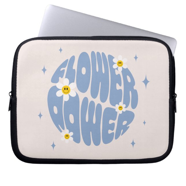 Housse Pour Ordinateur Portable Slogan d'alimentation des fleurs (Devant)