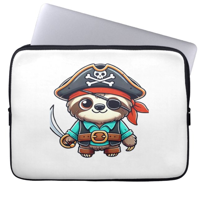 Housse Pour Ordinateur Portable Sloth Halloween Pirate Enfants Femmes Hommes Sloth (Devant)