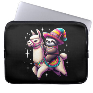 Housse Pour Ordinateur Portable Sloth Riding Sur Llama Cute Animaux Enfants Garçon