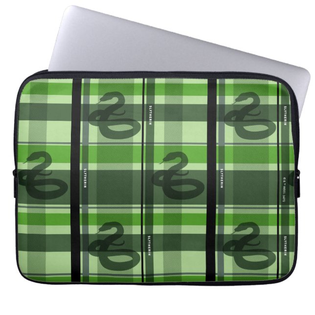 Housse Pour Ordinateur Portable SLYTHERIN™ Tartan Plaid Motif (Devant)