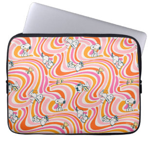 Housse Pour Ordinateur Portable Snoopy & Woodstock Super Vibes Motif orange