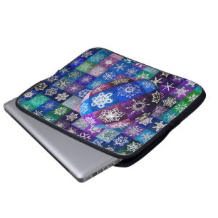 Housse Pour Ordinateur Portable Snowcatcher Snowflake Température Quilt