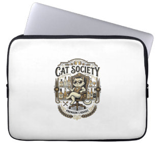 Housse Pour Ordinateur Portable Société de chats Bar à alcool pour chats Humour Vi