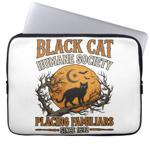Housse Pour Ordinateur Portable Société humanitaire du chat noir Halloween pleine