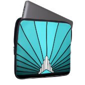 Housse Pour Ordinateur Portable Soleil Art déco en aqua (Devant droit)