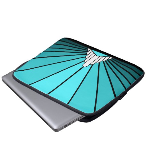 Housse Pour Ordinateur Portable Soleil Art déco en aqua (Devant bas)