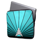 Housse Pour Ordinateur Portable Soleil Art déco en aqua (devant gauche)